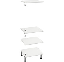 Montagevoorbeelden van een wastafel met consoles, halfzuilen en poten