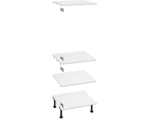 Montagevoorbeelden van een wastafel met consoles, halfzuilen en poten