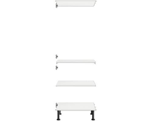 Badkamer wastafelonderkast met vier niveaus en zwarte poten