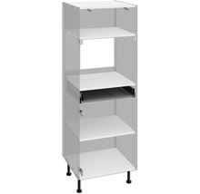 Hoge keukenkast met planken en lade