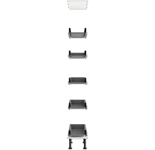 Verschillende aanzichten van een lade met uittreksysteem voor meubels