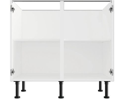 Onderkast met twee open deuren en legplank