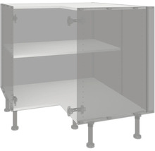 Hoekkast met planken en verstelbare poten