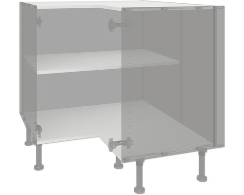 Hoekkast met planken en verstelbare poten