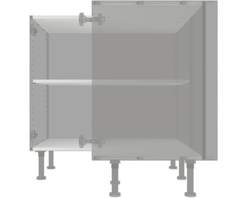 Keukenkast met planken en poten