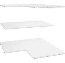 Drie witte legplanken in verschillende vormen