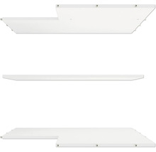 Drie witte wandplanken voor opslag