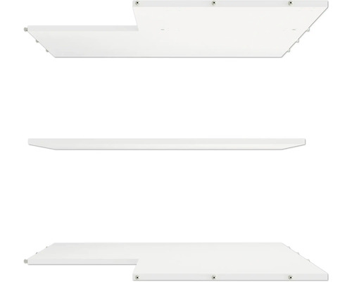 Drie witte wandplanken voor opslag