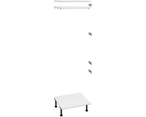 Legplanken met consoles en tafelonderstel voor een rekkensysteem