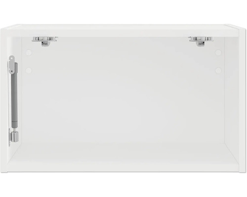 Binnenaanzicht van een witte keukenkast met bevestiging