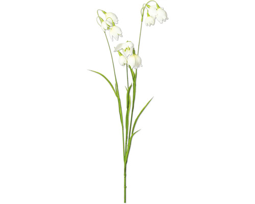 Kunstsneeuwklokje met groene stelen en bladeren