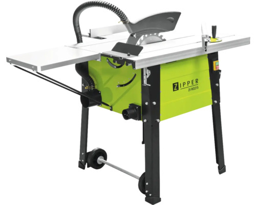 Tafelcirkelzaag met onderstel en afzuiginstallatie