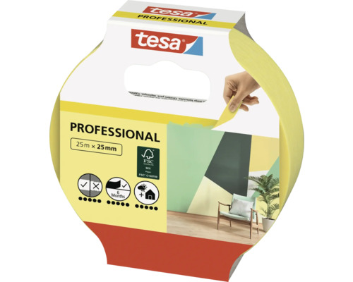Tesa Professional schilderstape, 25 m x 25 mm, verpakking
