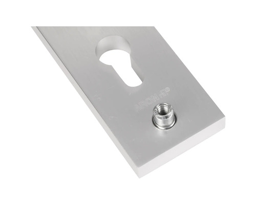 Metalen plaat met sleutelgatopening en schroefdraad