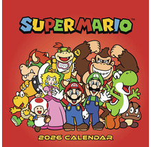 Super Mario kalender 2026 met verschillende karakters.
