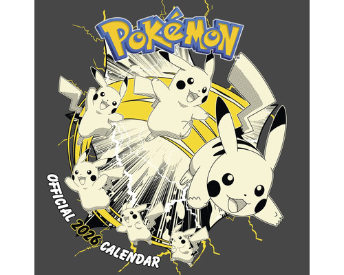 Officiële Pokémon kalender 2026 met Pikachu afbeeldingen