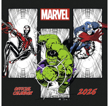 Marvel kalender 2026 met de stripfiguren Spider-Man, Hulk en Captain America