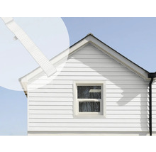 Gevel van een huis met raam en gevelbekleding