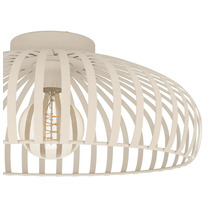 Plafondlamp met lampenkap van metalen strips