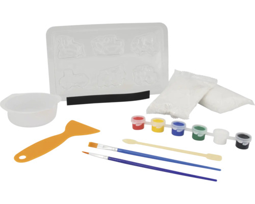 Gipsfiguren gietvorm set met gips, verf, penselen en gereedschap om te knutselen