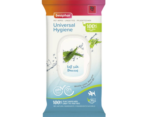 BEAPHAR Pet wipes universeel hygiene 30 st Beaphar Universele hygiënische doekjes voor huisdieren, 30 stuks