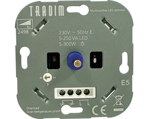 TRADIM LED Muurdimmer multicontrol 2498 5-300W (R,C), 2 stuks Tradim Multicontrol led dimmer