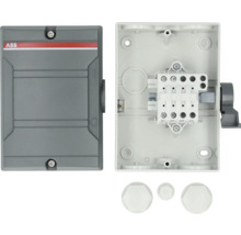 Opbouwlastscheidingsschakelaar met ABB Logo, open en gesloten weergegeven