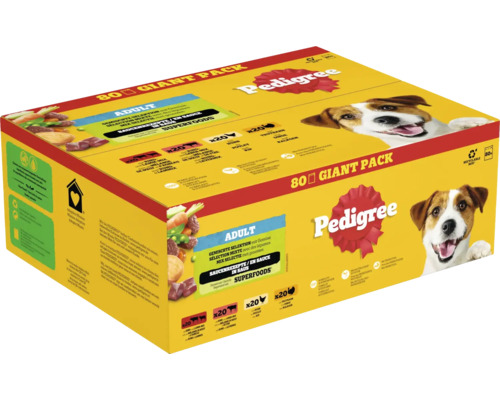 PEDIGREE Hondenvoer Pouch Adult in saus multipack 80 x 100 gr Pedigree Adult hondenvoer in 80-pack