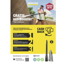 Kärcher Eco Booster reclame met informatie over de cashbackactie