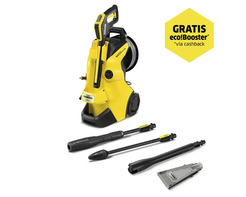 Kärcher hogedrukreiniger met accessoires en verwijzing naar eco!Booster actie