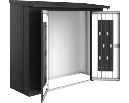 BIOHORT Deurpakket tbv berging WoodStock 230 donkergrijs metallic 138x172,5 cm Open metalen tuinhuis