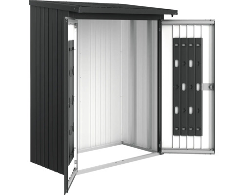 BIOHORT Deurpakket tbv berging WoodStock 150 donkergrijs metallic 138x172,5 cm Metalen tuinhuis met open deuren.