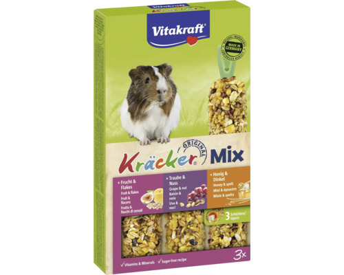 Vitakraft Kräcker Mix voor knaagdieren, met fruit, noten, honing en spelt