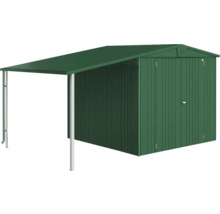 Metalen tuinhuis met luifel