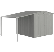Metalen gereedschapsschuur met aanbouw voor tuingereedschap en gereedschappen