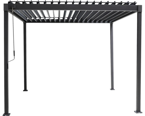 Metalen pergola met verstelbare lamellen voor de tuin