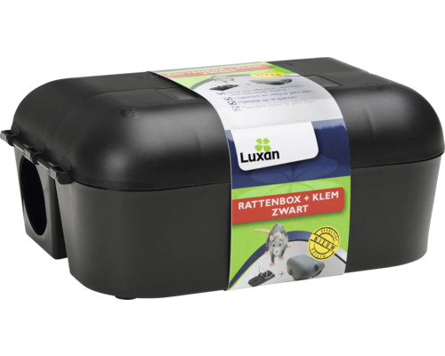 LUXAN Rattenbox met klem zwart Zwarte rattenbox met klem