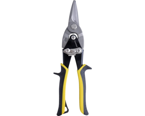 Plaatschaar met geel-zwart handvat
