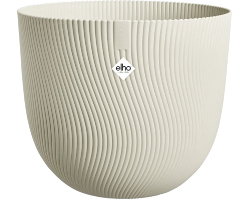 Bloempot met verticaal ribbeldesign en Elho logo