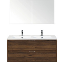 Dubbele wastafel met onderkast en spiegelkast voor de badkamer