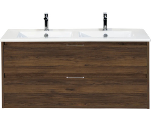 Wastafelonderkast met twee wastafels en twee lades