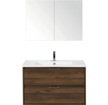 Wastafelcombinatie met spiegelkast, wastafel, kraan en onderkast