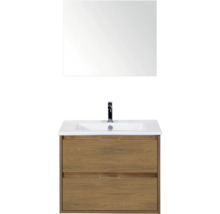 Wastafelcombinatie met spiegel, wastafel en onderkast met twee lades