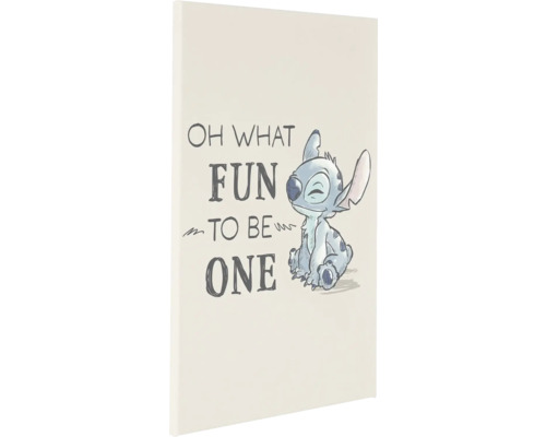 Canvasprint met de tekst Oh What Fun To Be One en een cartoonfiguur