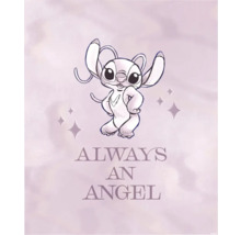 Illustratie met het opschrift 'Always an Angel' en een stripfiguur