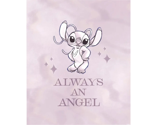 Illustratie met het opschrift 'Always an Angel' en een stripfiguur