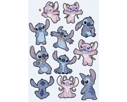 Illustratie van verschillende Stitch-figuren in verschillende houdingen