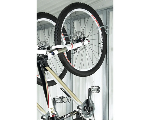 Fietsophangsysteem met mountainbike voor wandmontage
