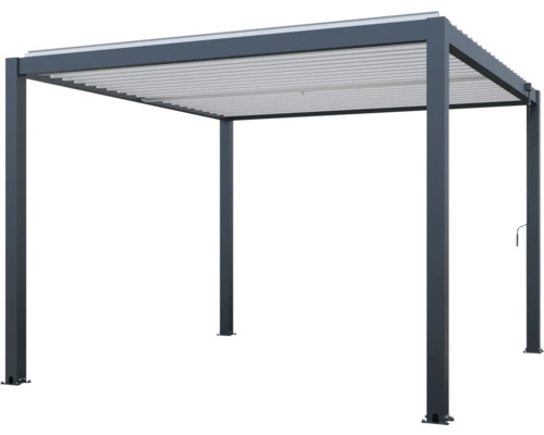 KONSTA Overkapping 9,4 m² tbv Premium Systeem tuinhuis 10 m² zwart 300 x 314 cm Pergola met lamellendak voor buiten