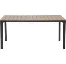 Rechthoekige tuintafel met lattenbodem en metalen frame